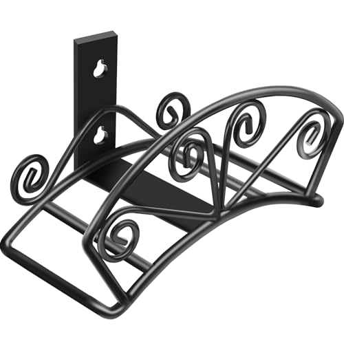 TomCare Garden Hose Holder Heavy Duty Water Hose Holder Solid Metal Hose Hanger Wall Mount Decorative Durable Garden Hose Storage Hose Reel Hose Organizer for Outside Yard, Black - Image 1