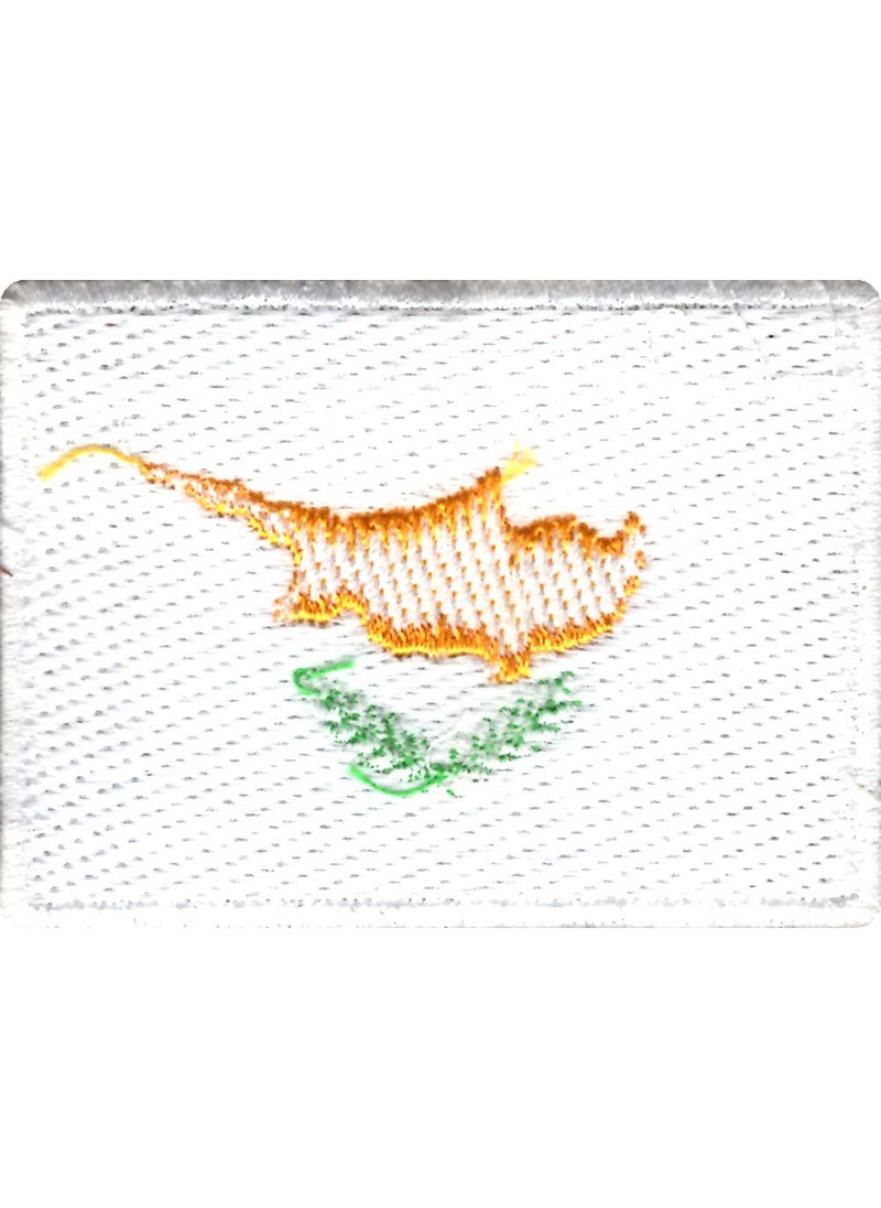 Artist Unknown - Cyprus Flag Applique Embroidered Sweing Patch Suitable for Jackets, Bags, T-Shirts, Jeans, Pants, Outdoor Clothing ; Size: 7cm x 5cm ; Imported from Malaysia (1 Piece). - Image 1