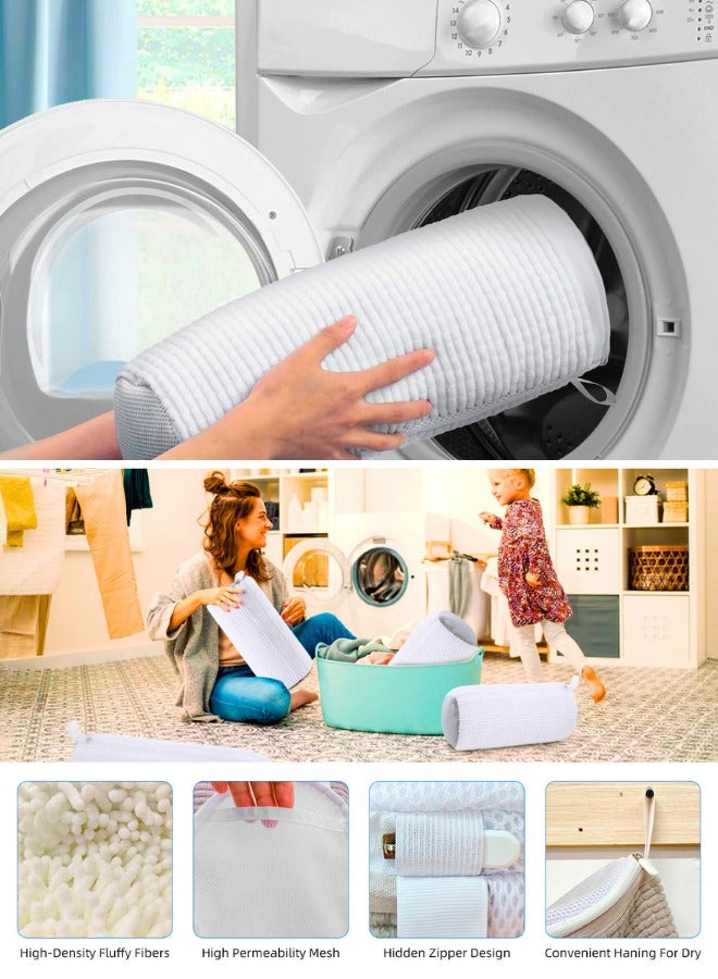 Chase Up Shoe Washing Machine Bag, 2-Packs Shoe Bag for Washing Machine, Reusable Laundry Shoe Bag, Mesh Shoe Wash Bag For Sneaker and Canvas, 360°Wrap-Around Cleaning Shoe Cleaning Bag  - Image 3