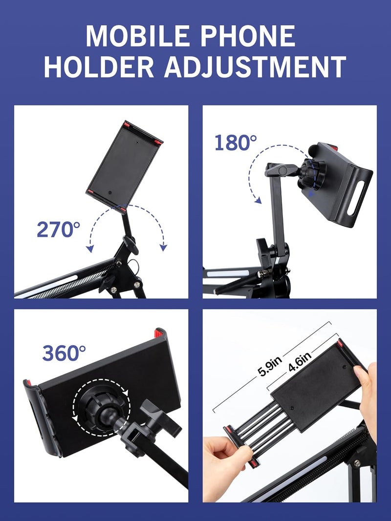SUNMON RGB Boom Arm - Mic Arm With RGB Light, Adjustable 11 Light Modes, Microphone Boom Arm With Adapter Compatible with Fifine Microphone, Blue Yeti, HyperX QuadCast and Most Gaming Mic - Image 5
