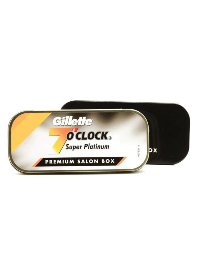 Gillette 100 شفرة حلاقة 7 O'clock سوبر بلاتينيوم مزدوجة الحافة (20x5) - المعروفة أيضًا باسم 7'Oclock Black - شفرات متميزة على بطاقة عرض - Image 3