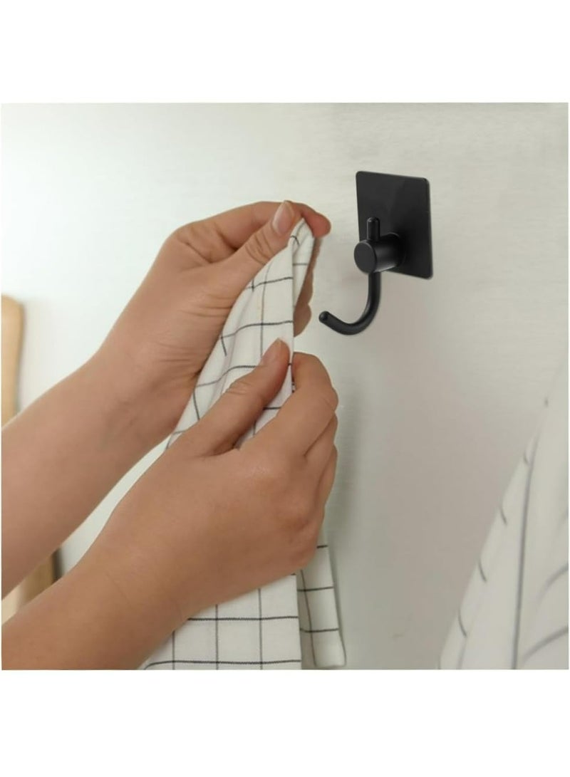 4Pcs Black Stainless Steel Wall Adhesive Hooks - Image 5
