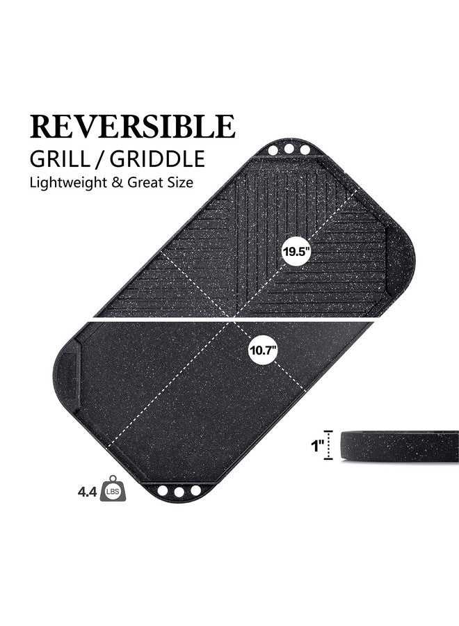 SENSARTE Nonstick Griddle Grill Pan, Pro-Grid Reversible Grill & Griddle Pan, Two Burner Cast Aluminum, Portable for Indoor Stovetop or Outdoor Camping BBQ, 19.5" x 10.7" - Image 5