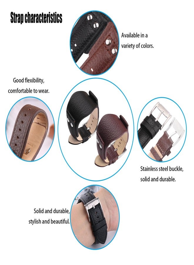 XIW Compatible for 22mm Fossil CH2891 CH2564 CH2565 CH2573 CH2574 Leather Watch Band Replacement for women Wirstband Strap men wirst Bracelet (Brown, 22mm) - Image 3