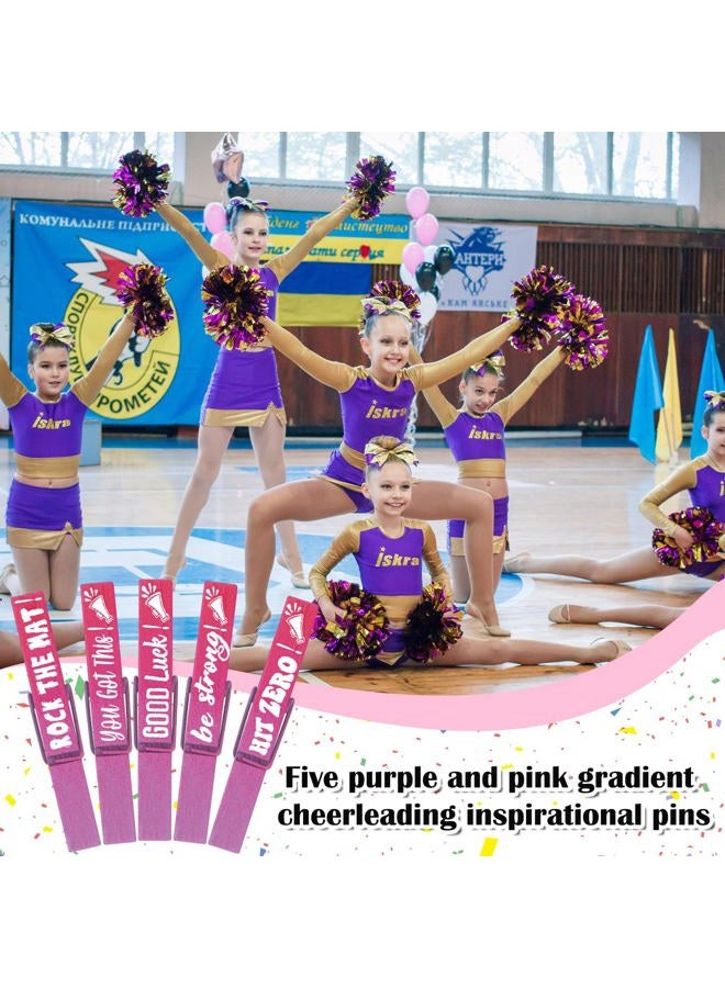 Kigeli 30 Pcs Spirit Clips Cheer Pins Cheerleader Gifts Clothes Pins for Backpacks Competition Glittered for Team Cheer Gifts Stuff Supplies Party Favors Accessories Bulk(Pink, Purple,Gradient) - Image 5