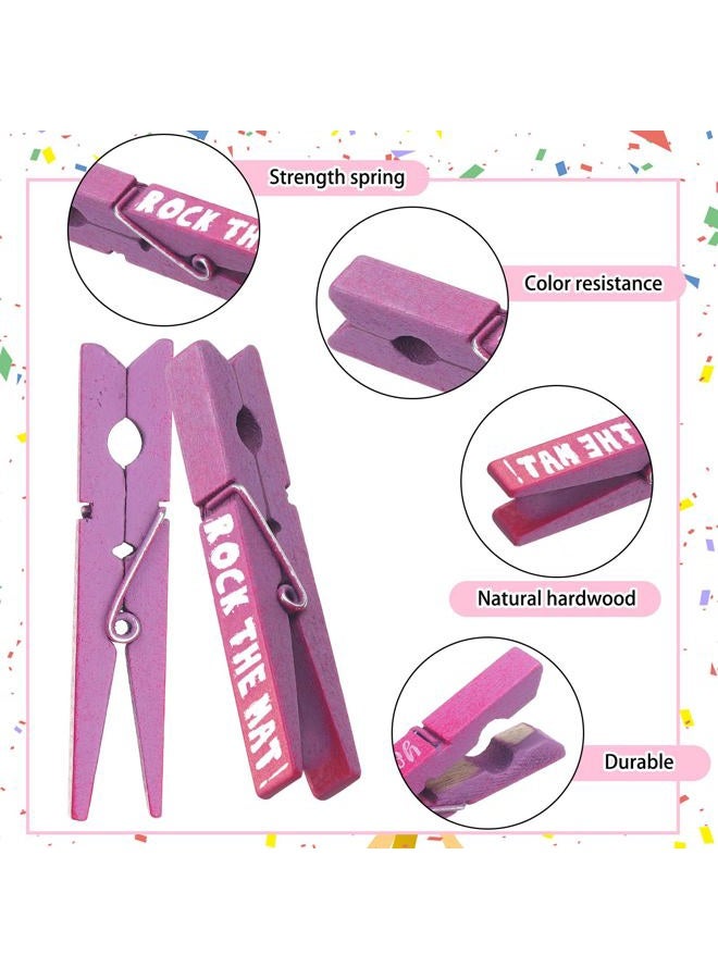 Kigeli 30 Pcs Spirit Clips Cheer Pins Cheerleader Gifts Clothes Pins for Backpacks Competition Glittered for Team Cheer Gifts Stuff Supplies Party Favors Accessories Bulk(Pink, Purple,Gradient) - Image 3