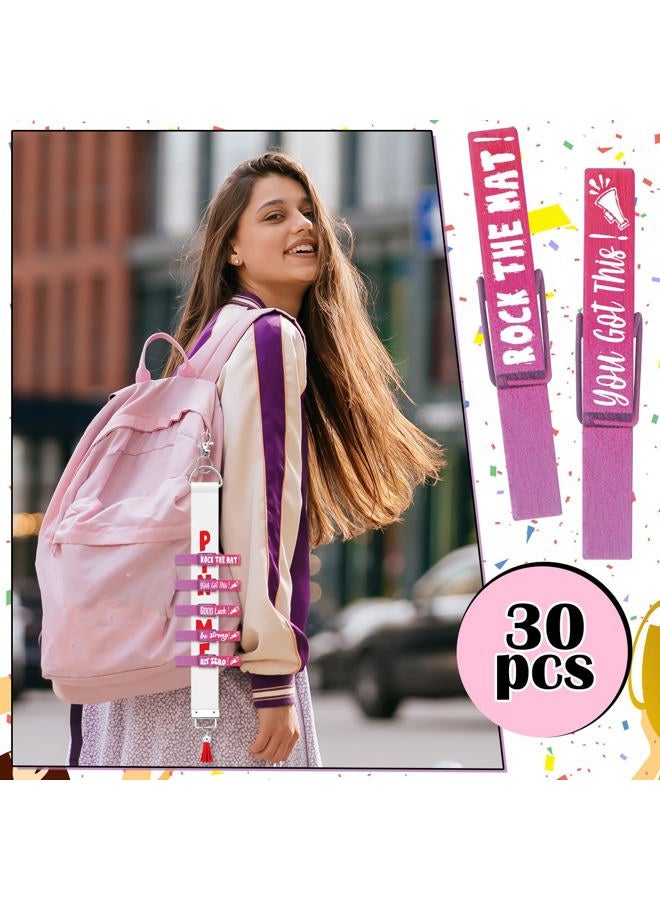 Kigeli 30 Pcs Spirit Clips Cheer Pins Cheerleader Gifts Clothes Pins for Backpacks Competition Glittered for Team Cheer Gifts Stuff Supplies Party Favors Accessories Bulk(Pink, Purple,Gradient) - Image 4