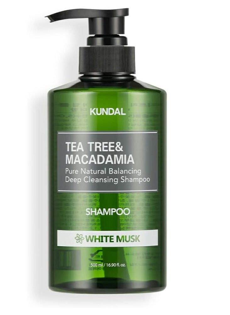 KUNDAL - Kundal Tea Tree & Macadamia Deep Cleansing Shampoo 500ml - White Musk - Image 1