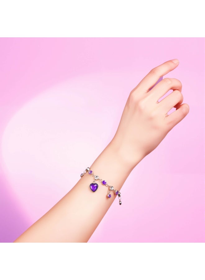 Stainless Steel Titanium Steel Bracelet for Women Purple Shining Star Charm Bracelet with Sparkling Cubic Zirconia Hypoallergenic Never Fade Unfading Jewelry Romantic Celestial Gift for Her Exclusive Design Galaxy Star Constellation Bracelet Dainty Everyday Gift Idea - Image 2