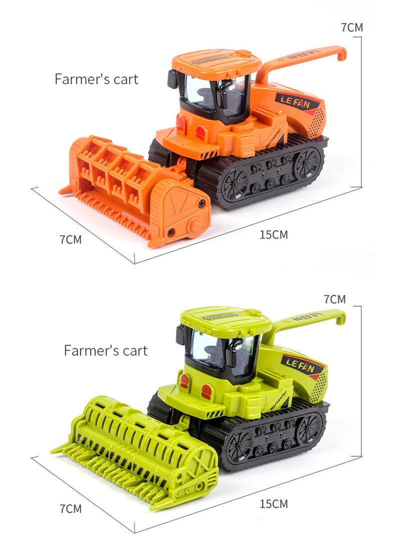 هالامودو 4 قطع من قطع الغيار مجموعة أدوات اللعب بالقصور القاصر لمركبة المزارع (مع جزازة مرج، وحاصدة، وجرار، وشاحنة خطاف) -نماذج محاكاة السيارة للأطفال الصبية، القصور القاصر المزود بأجزاء متحركة، ومواد بلاستيكية آمنة مقاومة للقصور، وألعاب تعليمية للعب الأدوار (15*7*7 سم) - Image 4