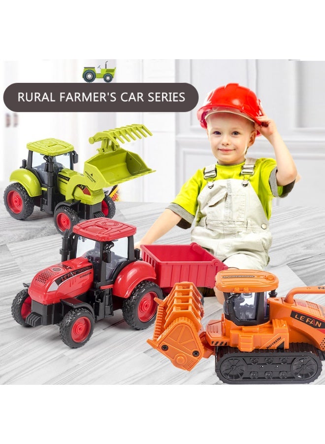 هالامودو 4 قطع من قطع الغيار مجموعة أدوات اللعب بالقصور القاصر لمركبة المزارع (مع جزازة مرج، وحاصدة، وجرار، وشاحنة خطاف) -نماذج محاكاة السيارة للأطفال الصبية، القصور القاصر المزود بأجزاء متحركة، ومواد بلاستيكية آمنة مقاومة للقصور، وألعاب تعليمية للعب الأدوار (15*7*7 سم) - Image 2