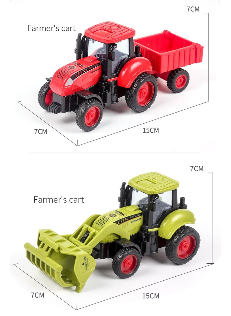 هالامودو 4 قطع من قطع الغيار مجموعة أدوات اللعب بالقصور القاصر لمركبة المزارع (مع جزازة مرج، وحاصدة، وجرار، وشاحنة خطاف) -نماذج محاكاة السيارة للأطفال الصبية، القصور القاصر المزود بأجزاء متحركة، ومواد بلاستيكية آمنة مقاومة للقصور، وألعاب تعليمية للعب الأدوار (15*7*7 سم) - Image 3