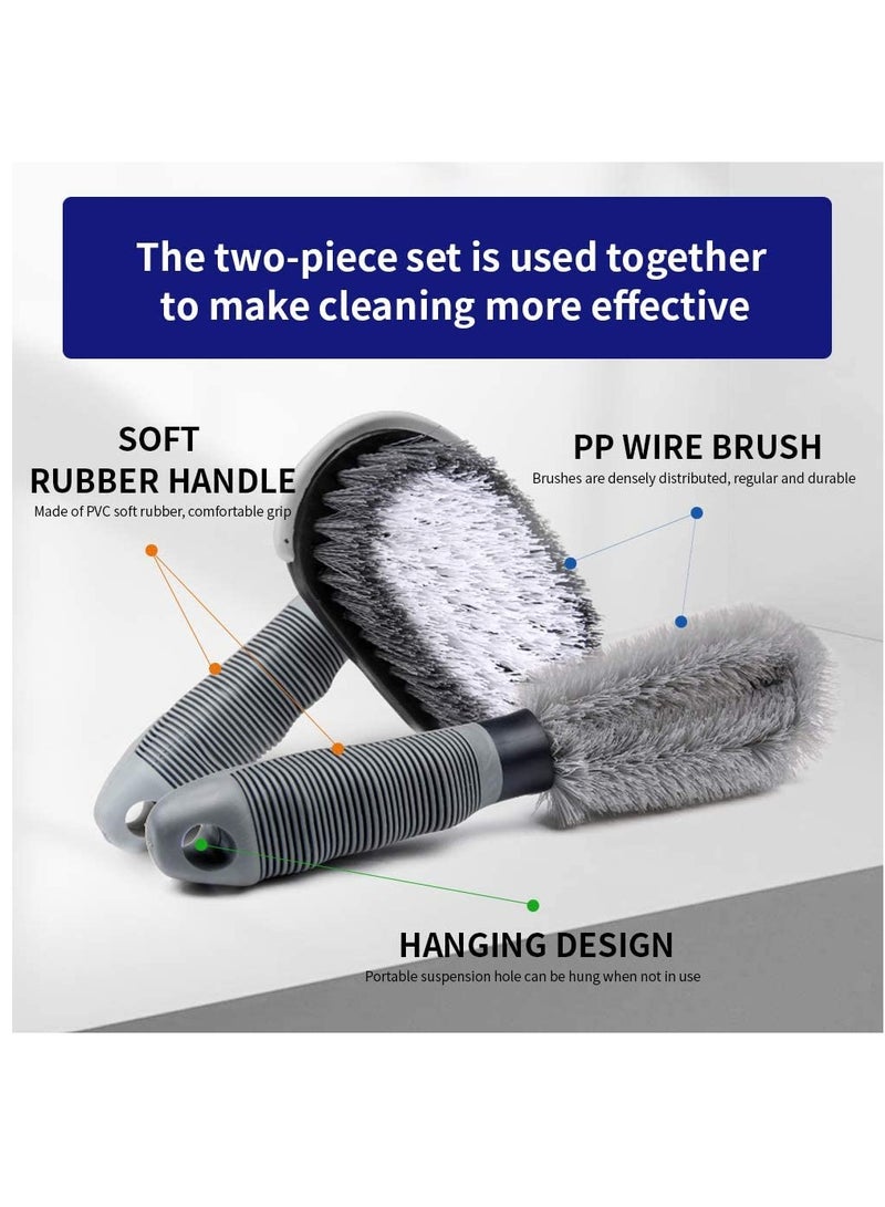 SYOSI Steel and Alloy Wheel Cleaning Brush, Rim Cleaner, Tire Auto Truck Motorcycle Bike Wheel Brush Washing Hub Cleaning Tool for Your Car, Motorcycle,Bicycle, Truck, Home, Kitchen, Office 2 Pcs - Image 4