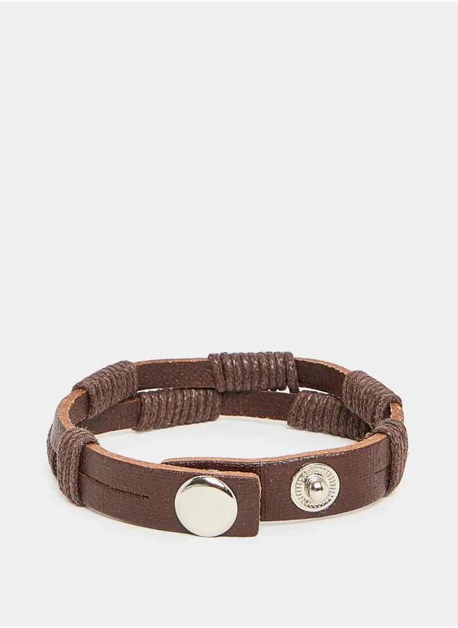 Styli Textured Bracelet with Snap Button