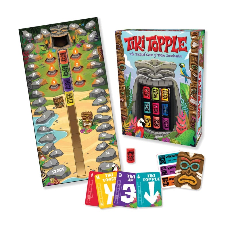 Gamewright Tiki Topple - The Tactical Board Game of Totem Domination Board Game Multi-colored, 5" for ages 120 months to 180 months - Image 2