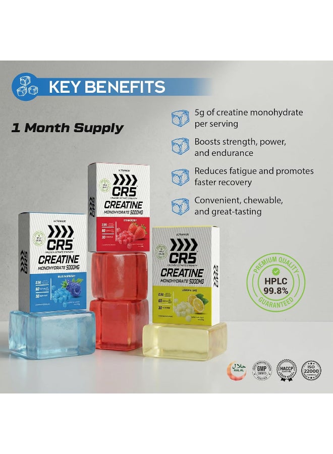 CR5 Creatine Gummies 5000mg for Women & Men - 90 Sugar-Free Vegan Gummies - Creatine Monohydrate - Natural Lemon Flavour - Non-GMO & Gluten-Free - 1 Month Supply - Image 4