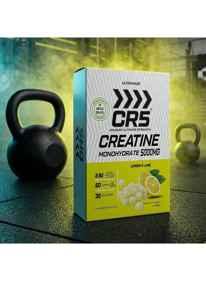 CR5 Creatine Gummies 5000mg for Women & Men - 90 Sugar-Free Vegan Gummies - Creatine Monohydrate - Natural Lemon Flavour - Non-GMO & Gluten-Free - 1 Month Supply - Image 3