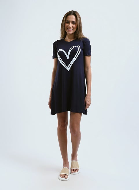 Sleepshirt Short Sleeves Printed