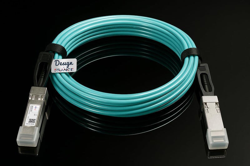 Elfcam® - 30m/98.42ft Fiber Optic Cable OM3 SFP+ to SFP+ AOC 10Gbps, Compatible with SFP-10G-AOC, 30 Meters - Image 2