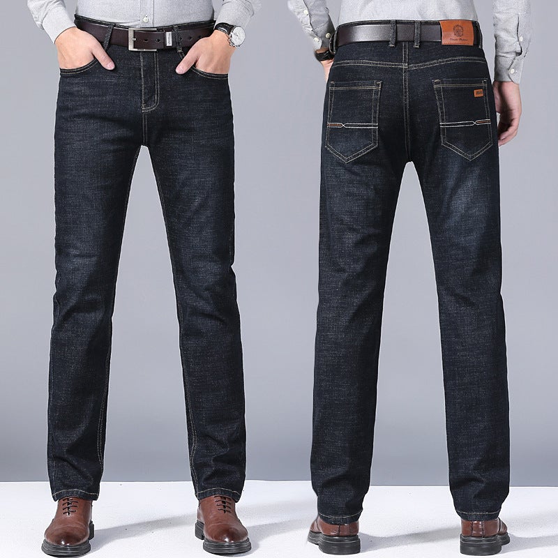 Men'S Jeans Loose Straight Trousers Youth Popular Casual Stretch Boys Pants - Image 3