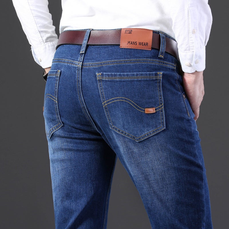 Men'S Jeans Loose Straight Trousers Youth Popular Casual Stretch Boys Pants - Image 4