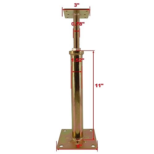 ASTAMOTOR 6 PCS House Floor Jacks Post Pole for Leveling, 11" - 16" Height Range, 6 ton Min and Max Height Capacity, Galvanized, 6 Pack - Image 2