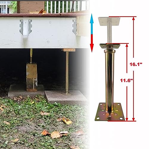 ASTAMOTOR 6 PCS House Floor Jacks Post Pole for Leveling, 11" - 16" Height Range, 6 ton Min and Max Height Capacity, Galvanized, 6 Pack - Image 4