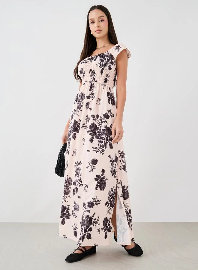 Take Two Floral Smocked Maxi Dress