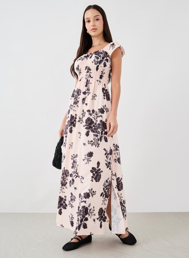 تايك تو فستان ماكسي مطرز بالزهور - Image 1