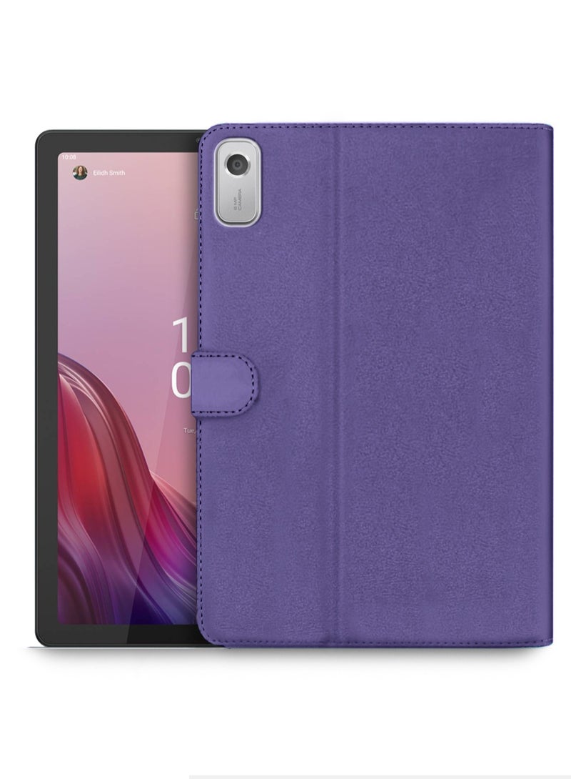 OMAKER PU Leather Magnetic Closure Flip Case Cover For Lenovo Tab M9 4G 2022 Purple - Image 1