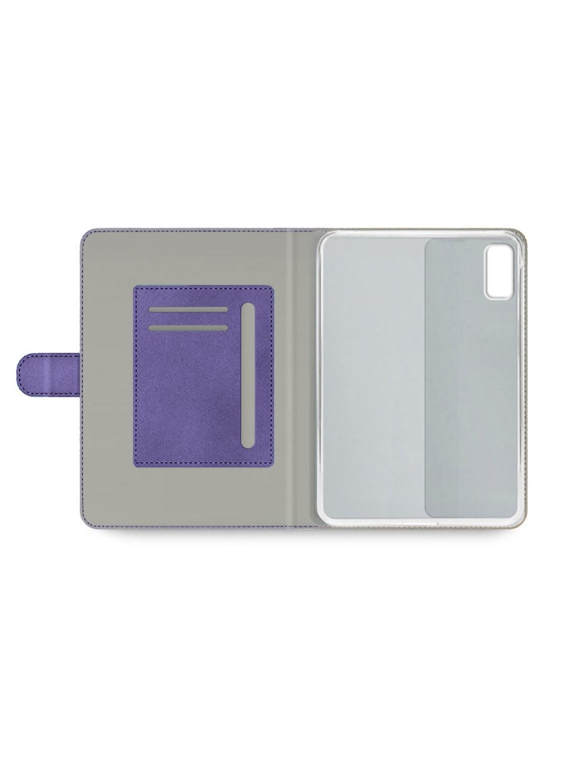 OMAKER PU Leather Magnetic Closure Flip Case Cover For Lenovo Tab M9 4G 2022 Purple - Image 3
