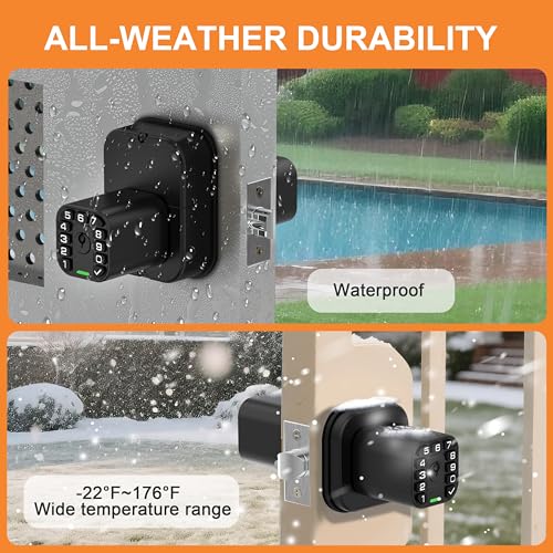 Richelock IU52 Double-Sided Keypad Door Lock, All-Weather, Fully Waterproof Keyless Entry with Dual-Sided Programmable Codes, Same Key Both Sides for Outdoor, Indoor, Gate & Fence - Image 5