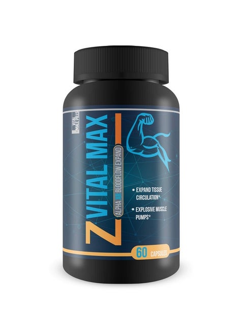Z Vital Max N02 - Alpha Xr Bloodflow Expand - Expand Veins And Tissues With Increased Blood Flow - Made With Potently Sourced L-Argenine A Natural Vasodialator - Great For Preworkout Or Pre Activity