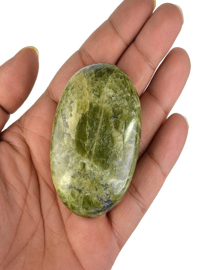 Crystu Natural Serpentine Palm Stone for Relaxation, Meditation and Crystal Healing Gemstones Big Size 5 CM - Image 2