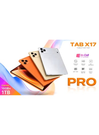 جهاز لوحي Tab X17 مقاس 10.1 بوصة بنظام Android 15 مع لوحة مفاتيح وماوس، ذاكرة RAM بسعة 16 جيجابايت وذاكرة تخزين داخلية 1 تيرابايت، يدعم شريحتي اتصال (Dual SIM) وWi-Fi بتقنية 5G، بطارية بسعة 8000 ملّي أمبير، فتح ذكي عبر التعرف على الوجه، كاميرا أمامية بدقة 8 ميجابكسل وكاميرا خلفية بدقة 13 ميجابكسل (ذهبي) - view 2