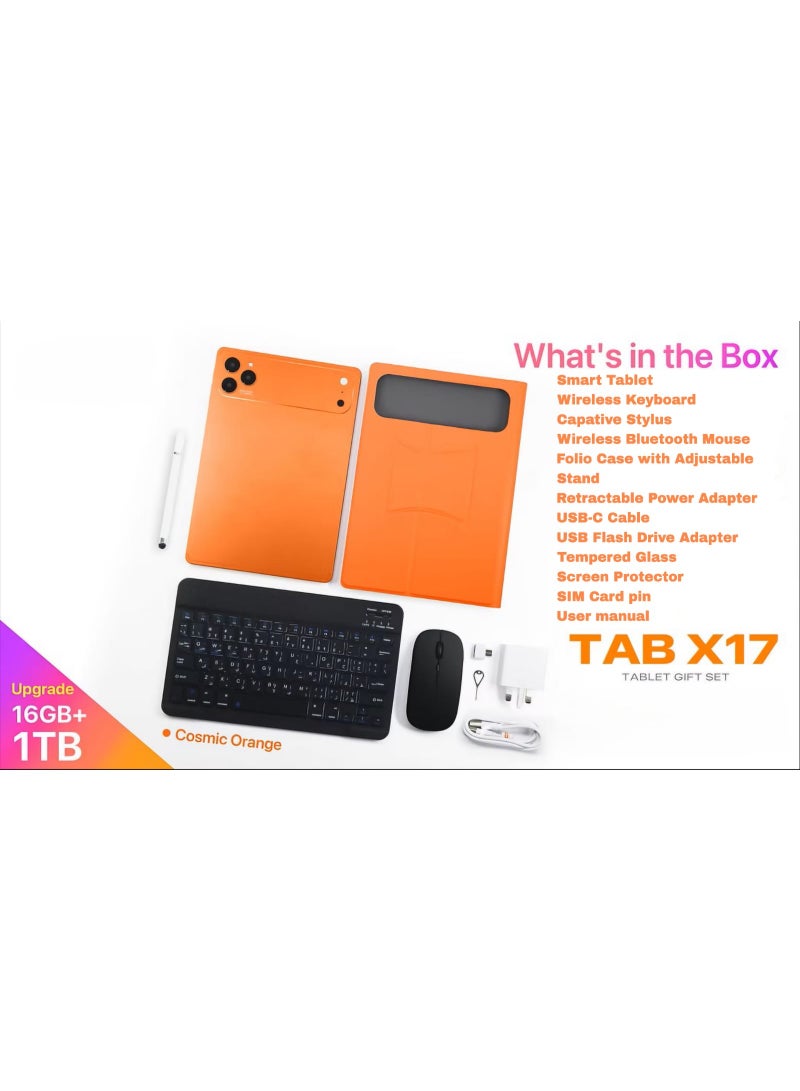 إكس إينوفا جهاز لوحي Tab X17 مقاس 10.1 بوصة بنظام Android 15 مع لوحة مفاتيح وماوس، ذاكرة RAM بسعة 16 جيجابايت وذاكرة تخزين داخلية 1 تيرابايت، يدعم شريحتي اتصال (Dual SIM) وWi-Fi بتقنية 5G، بطارية بسعة 8000 ملّي أمبير، فتح ذكي عبر التعرف على الوجه، كاميرا أمامية بدقة 8 ميجابكسل وكاميرا خلفية بدقة 13 ميجابكسل (ذهبي) - Image 3