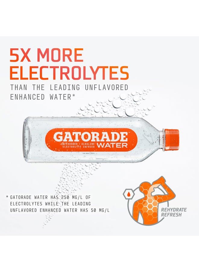 Gatorade Water, Unflavored, Electrolyte infused for great taste, Alkaline PH 7.5 or higher, 20 Fl Oz (Pack of 12) - Image 2
