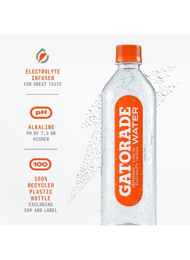 Gatorade Water, Unflavored, Electrolyte infused for great taste, Alkaline PH 7.5 or higher, 20 Fl Oz (Pack of 12) - Image 4
