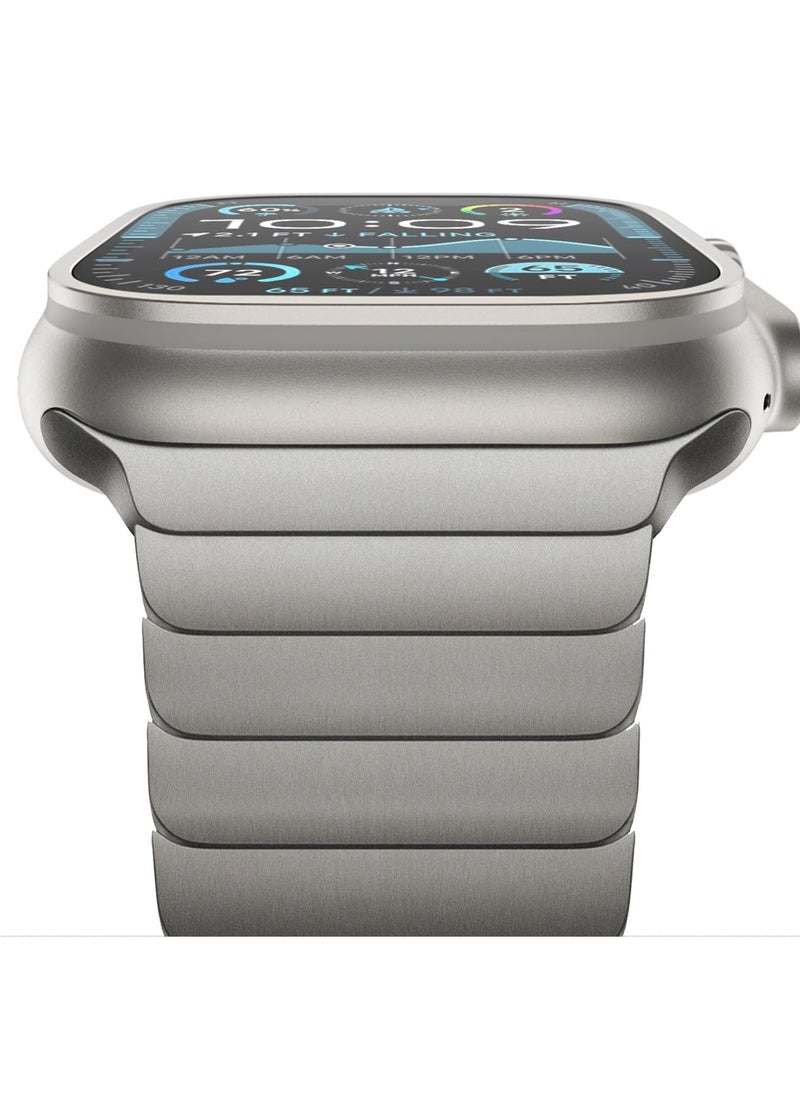 ELTRAZONE - Stainless Steel Strap for iWatch 49mm 46mm 45mm 44mm 42mm – Durable Replacement Band for Apple Watch Ultra 3 | Ultra 2 | Ultra | Series 10 9 8 7 SE 6 5 4 3 2 1 – Premium Waterproof Titanium Band with Sleek Metal Design, Adjustable for All Wrist Sizes - Image 1