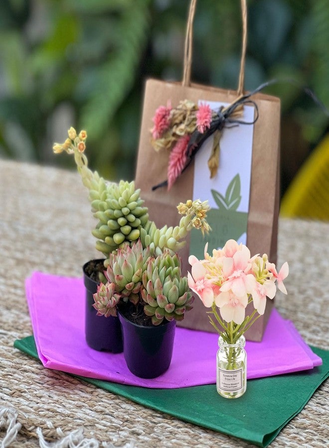 CoCud Mini Flowers Dollhouse in Vase, 3.15" Total Length, Silk Plastic Miniature Dollhouse Accessories with Tiny Flower Korean Pink - (Applications: for Fairy Micro House) 1-Pieces - Image 5
