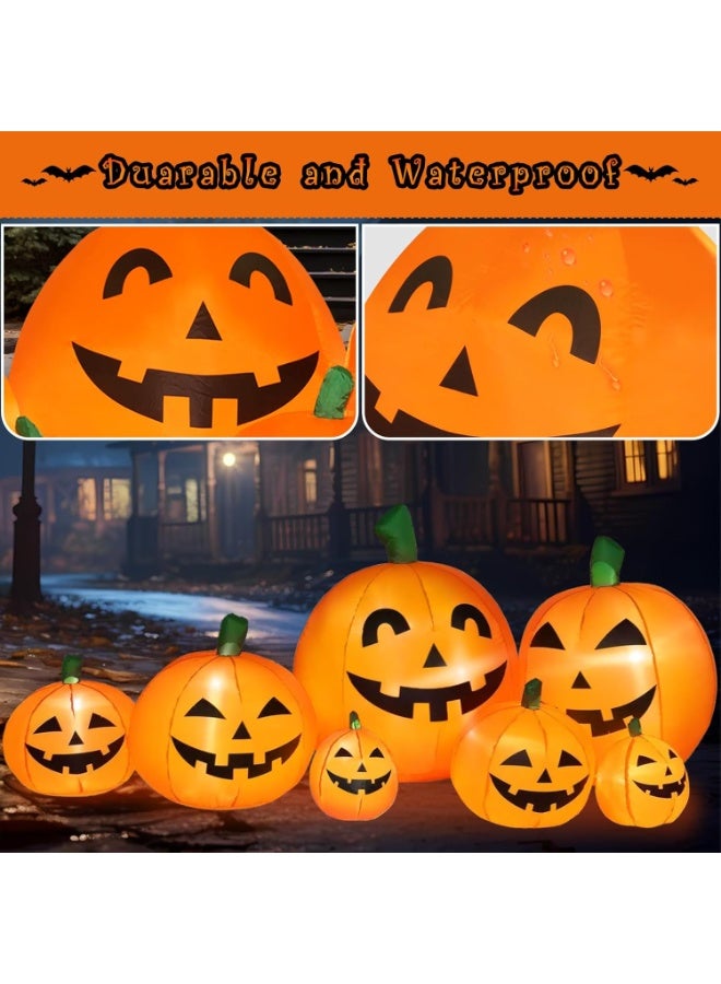 Jorunb Halloween Inflatable Pumpkin Decorations, 7.5 FT Long Blow Up Pumpkin Decor for Front Yard, Porch, Lawn, Indoor/Outdoor Decor - Image 2
