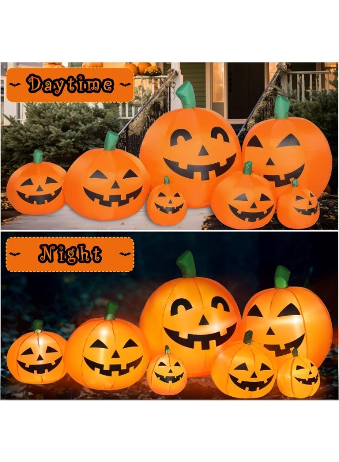 Jorunb Halloween Inflatable Pumpkin Decorations, 7.5 FT Long Blow Up Pumpkin Decor for Front Yard, Porch, Lawn, Indoor/Outdoor Decor - Image 5