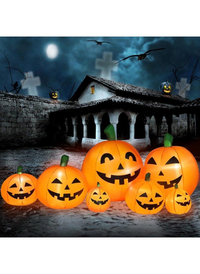 Jorunb Halloween Inflatable Pumpkin Decorations, 7.5 FT Long Blow Up Pumpkin Decor for Front Yard, Porch, Lawn, Indoor/Outdoor Decor - Image 1