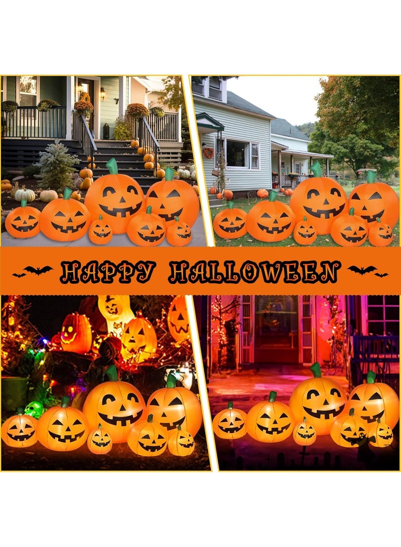 Jorunb Halloween Inflatable Pumpkin Decorations, 7.5 FT Long Blow Up Pumpkin Decor for Front Yard, Porch, Lawn, Indoor/Outdoor Decor - Image 3