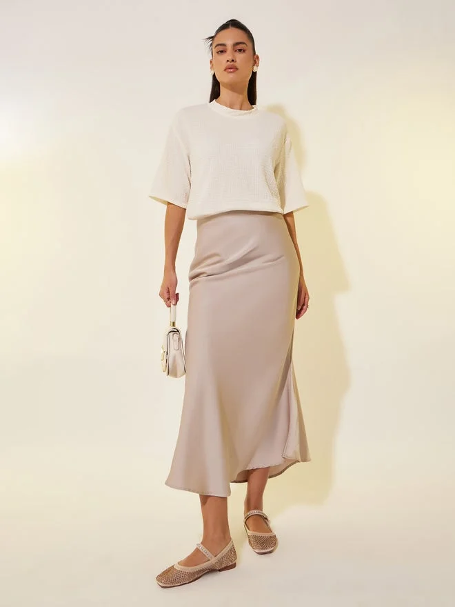 Take Two Textured Round Neck Oversized T-Shirt