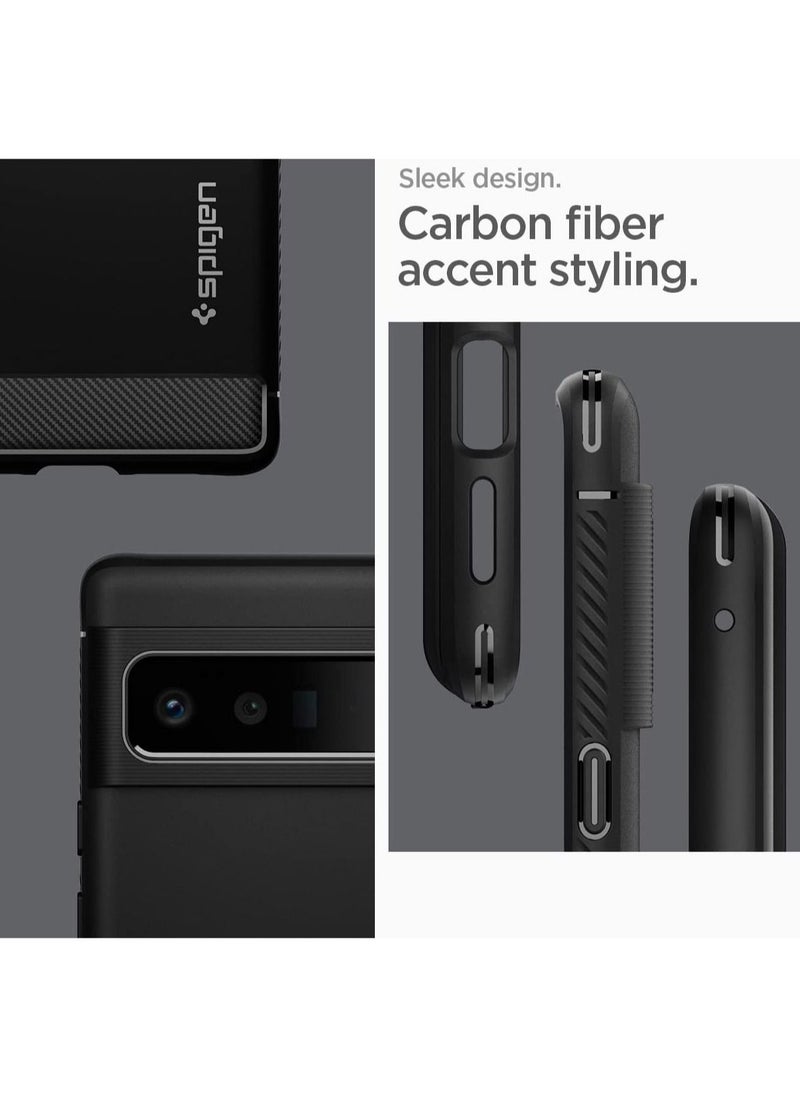 Spigen - Rugged Armor For Google Pixel 6 Pro Case Cover Matte Black - Image 1
