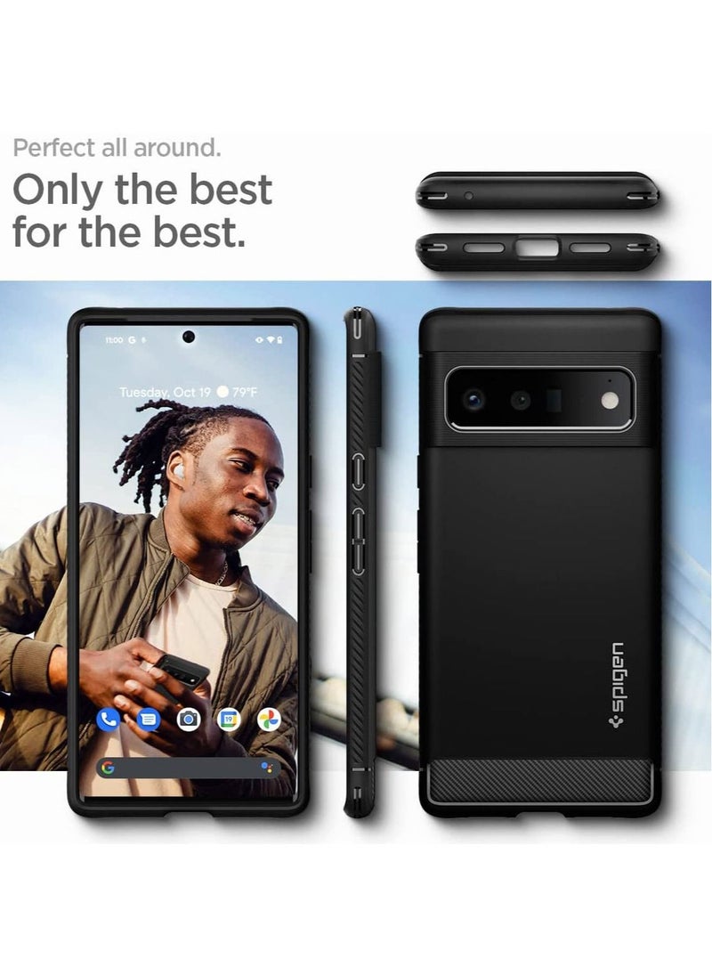 Spigen - Rugged Armor For Google Pixel 6 Pro Case Cover Matte Black - Image 1