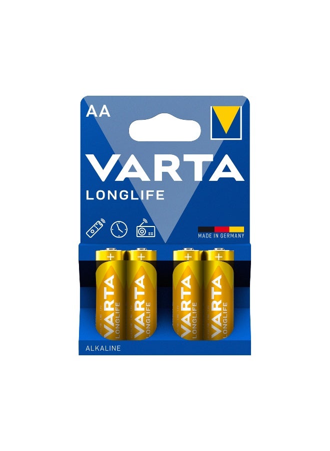 VARTA LONGLIFE AA BLI 4 | Alkaline Energy System | 10 years power in storage guaranteed | Longlife Power Solution - Image 1