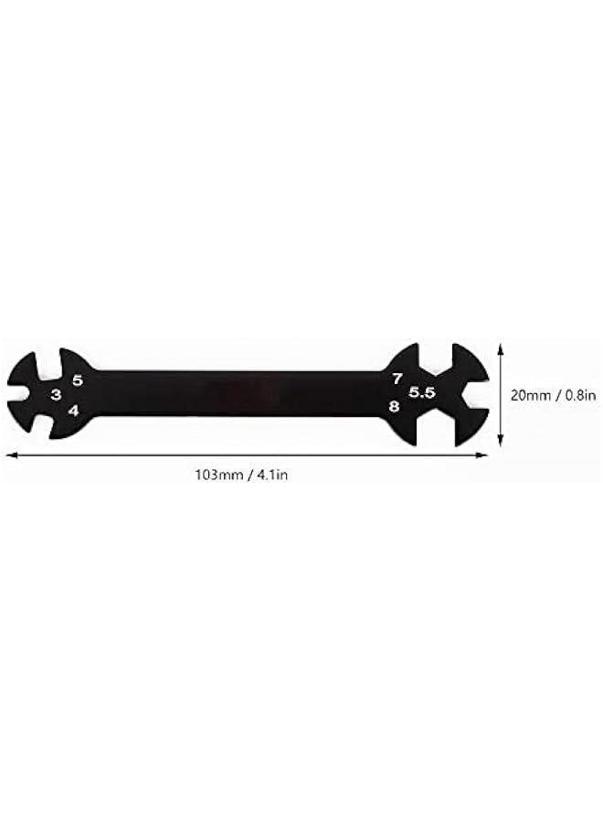2Pcs Turning Screws And Nuts Mini Hudy Special Wrenches 3/4/5/5.5/7/8mm 6 in 1 RC Drone Car Boat Repair Tool(black)  - Image 2