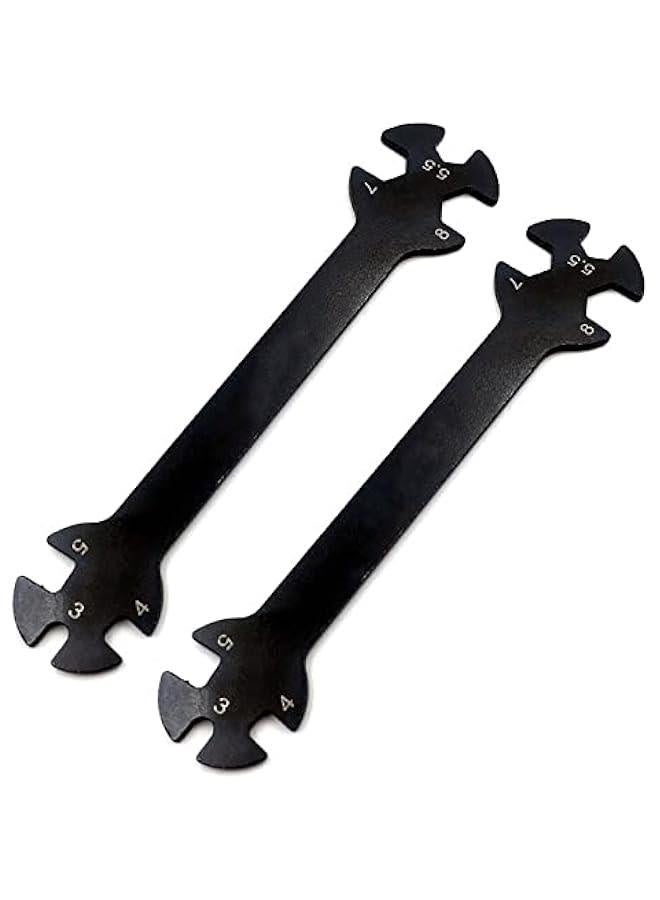 2Pcs Turning Screws And Nuts Mini Hudy Special Wrenches 3/4/5/5.5/7/8mm 6 in 1 RC Drone Car Boat Repair Tool(black)  - Image 1